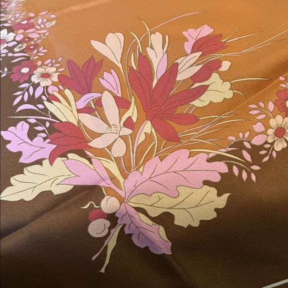 Floral Brown and Pink Decorative Scarf - Picture 3 of 5